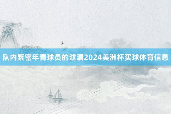 队内繁密年青球员的泄漏2024美洲杯买球体育信息
