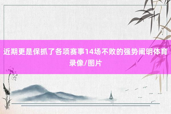 近期更是保抓了各项赛事14场不败的强势阐明体育录像/图片